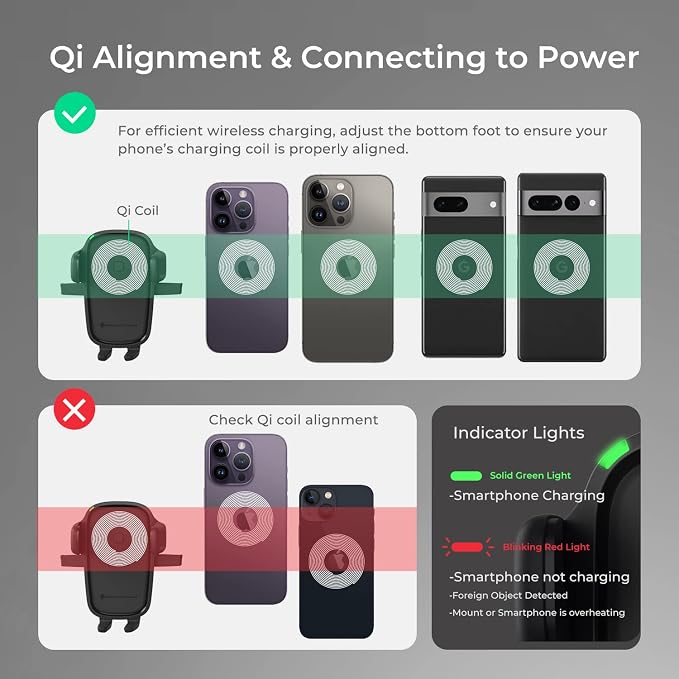 iOttie Car Charger Easy One Touch Wireless 2 Qi Charging Dashboard Phone Mount - Image 2