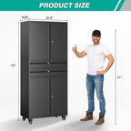 Metal Storage Cabinet with Wheels and Drawers, Rolling Garage Storage Cabinet - Image 2