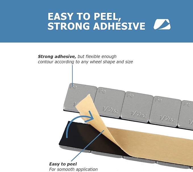 0.5 Oz Stick on Wheel Weights（144pcs, 1/2 Oz Gray Adhesive Backed Wheel Weights - Image 3