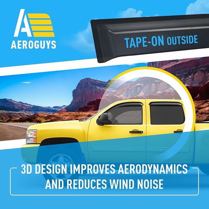 Extra Durable Window Deflectors Tape-On Window Visors Rain Guards Fit - Image 5