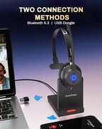 Wireless Headset with Mic for Work, Headset with Microphone for PC, Wireless - Image 2