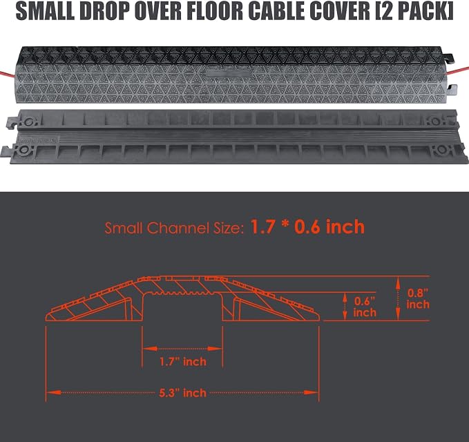 4 Pack 40" inch Drop Over Cable Cover, 4 Pieces Prevent Tripping Rubber Floor - Image 5