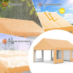 13x20FT Heavy Duty Carport, Outdoor Garage Canopy - Image 3