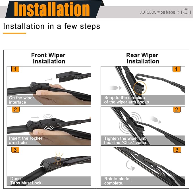 AUTOBOO 26"+14" Windshield Wipers - Image 3