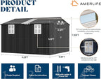 AMERLIFE 10.1x11.5x7.4 FT Galvanized Steel Storage Shed - Image 2