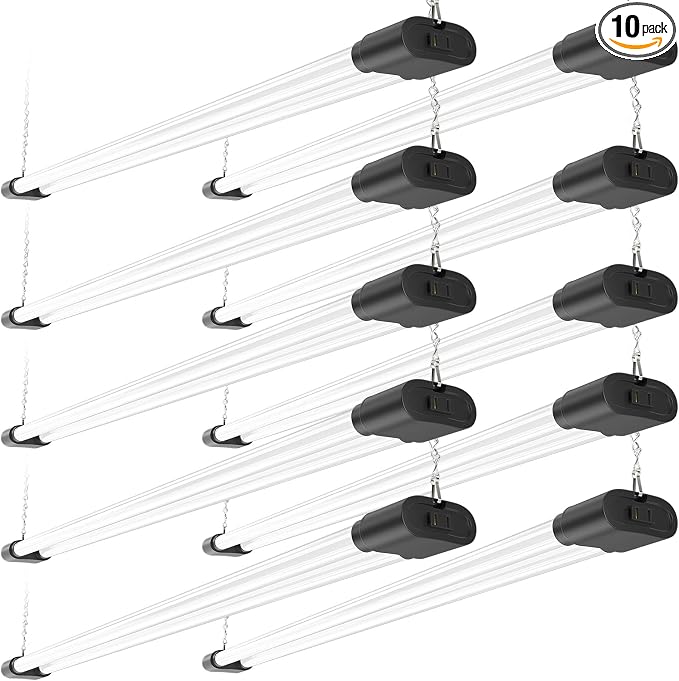 Ensenior 10 Pack Linkable Led Shop Light 4ft by Ensenior