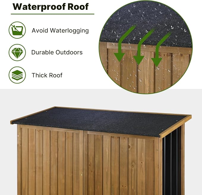 Outdoor Storage Cabinet Wood & Metal - Image 3