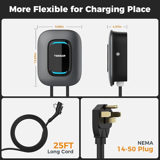 EV Charger Level 2, TESSAN 40A/240V Electric Vehicle Fast Charging Station - Image 6