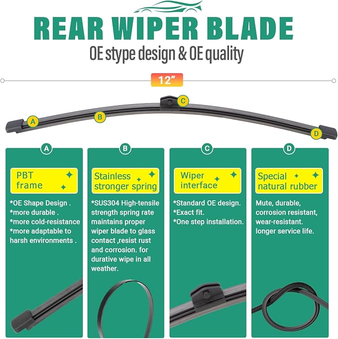 24" 22" 12" Windshield Wiper Blades Replacement - Image 4