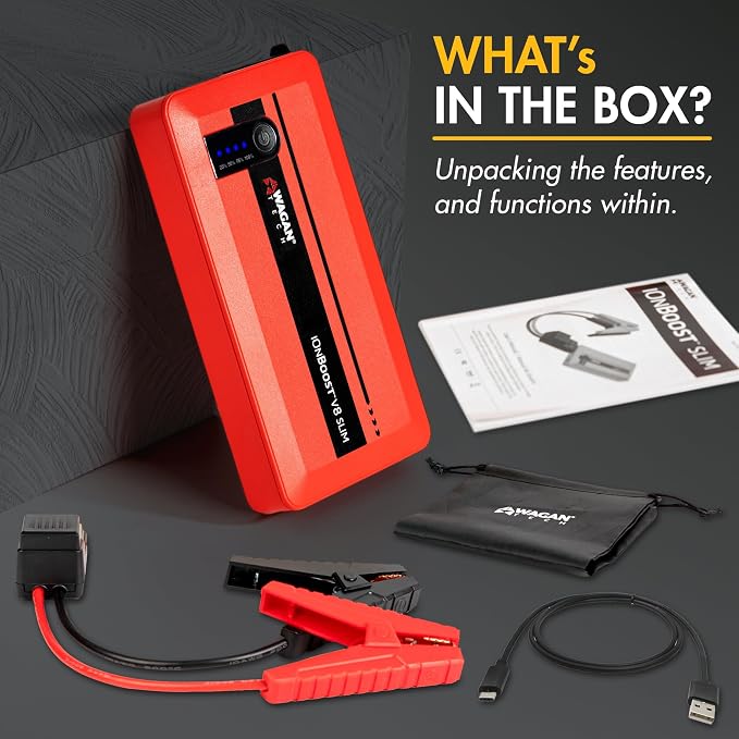 Wagan EL7601 iOnBoost V8 Slim Jump Starter 1200A Peak 12V Portable Lithium Car - Image 9