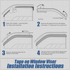 Auto Dynasty 4Pcs Carbon Fiber Pattern Window Visors Compatible - Image 5