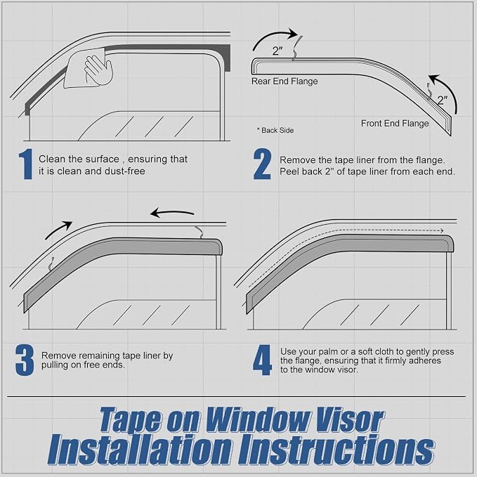 Auto Dynasty 2Pcs Carbon Fiber Pattern Window Visors Compatible - Image 5