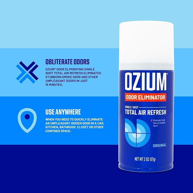 OZIUM® Air Freshener Odor Eliminator, 2oz Single Shot Total Air Refresh & Car - Image 3