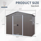 4x8 FT Outdoor Storage Shed, Metal Garden Shed - Image 3