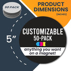 Magnet Me Up Customizable 30 Mil Round Magnet- 5”, 50 PK Weatherproof Car Magnet - Image 2