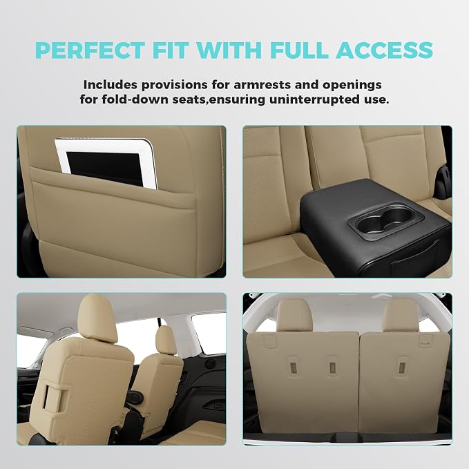 for Honda Pilot Seat Covers, Car Seat Protectors Full Set Custom Fit Pilot Elite - Image 6