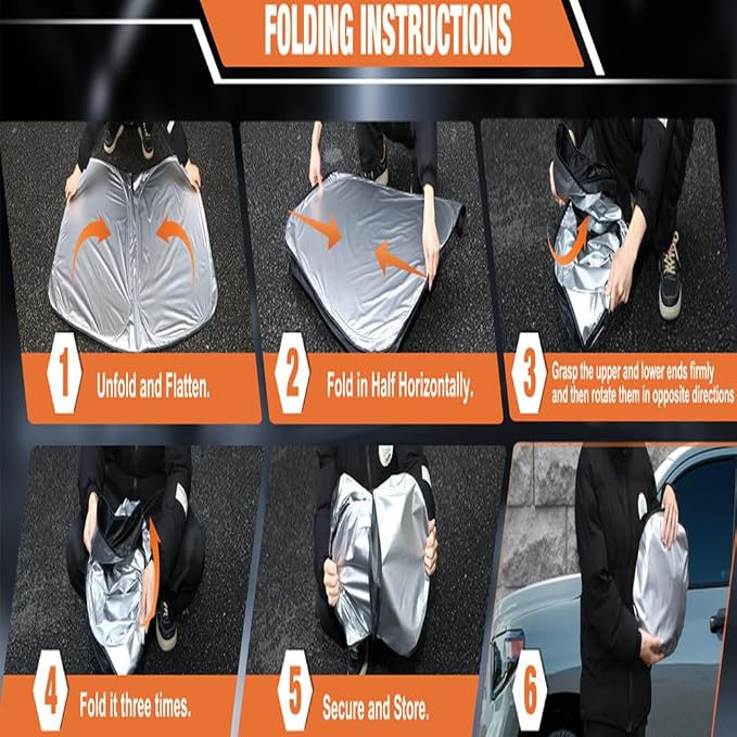 Windshield Sun Shade for Kia EV6 2022 2023 2024 2025 Custom Fit Foldable Front - Image 7