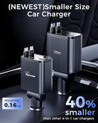 DreamBee Retractable Car Charger, custom-made modelRetractable Cables and 2 USB - Image 2