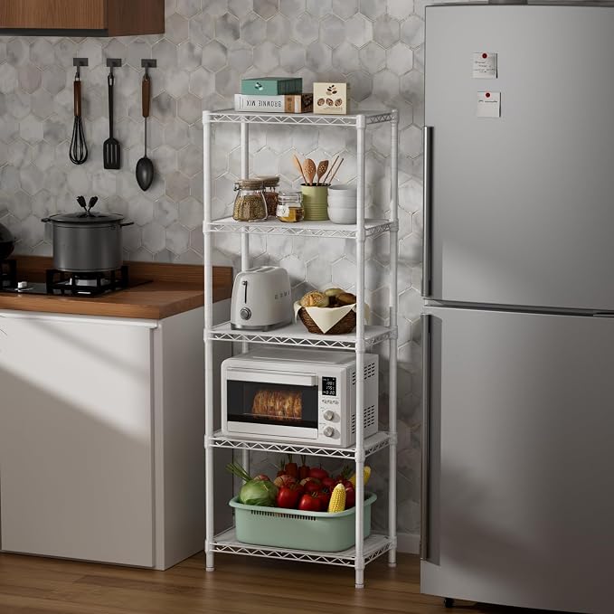 SINGAYE 5 Small Wire Shelves Kitchen Pantry Close Home Organizers and Storage - Image 7