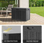45 Gallon Lockable Resin Deck Box, Waterproof & UV-Resistant Outdoor Storage Box - Image 5