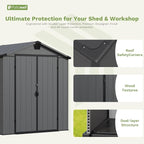 Patiowell 6x10 FT Outdoor Plastic Storage Shed - Image 8