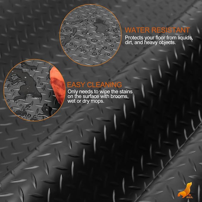 SEAL 6 x 8 Ft Premium Garage Floor Mat, Solid 2.8mm Thickened Black Commercial - Image 4