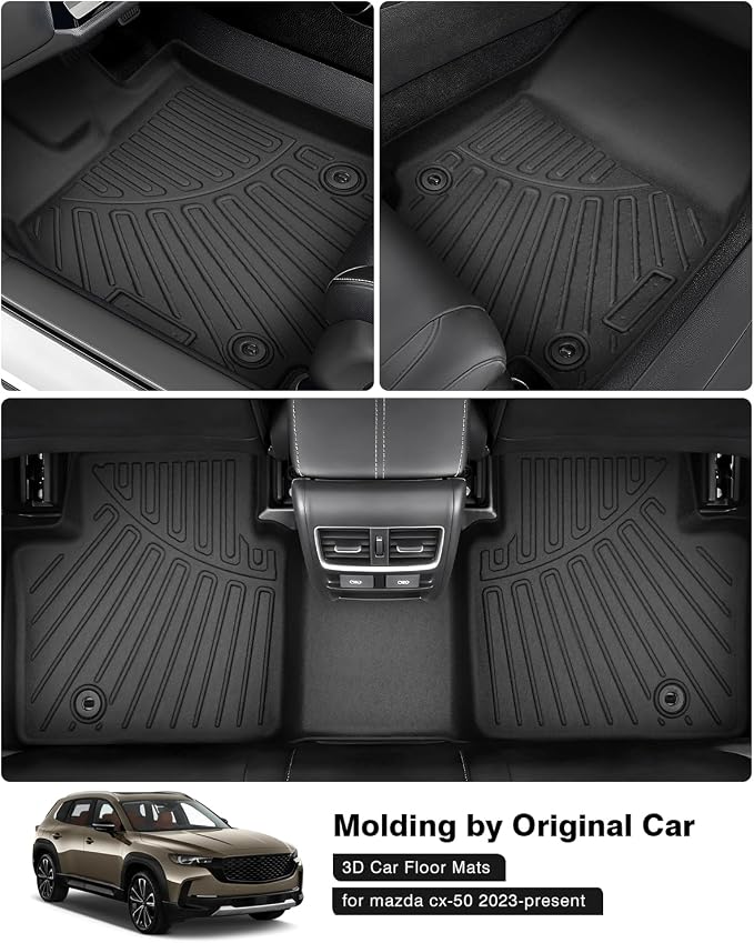 Powerty Floor Mats for 2023 2024 2025 Mazda CX50 CX-50 Accessories All Weather - Image 2