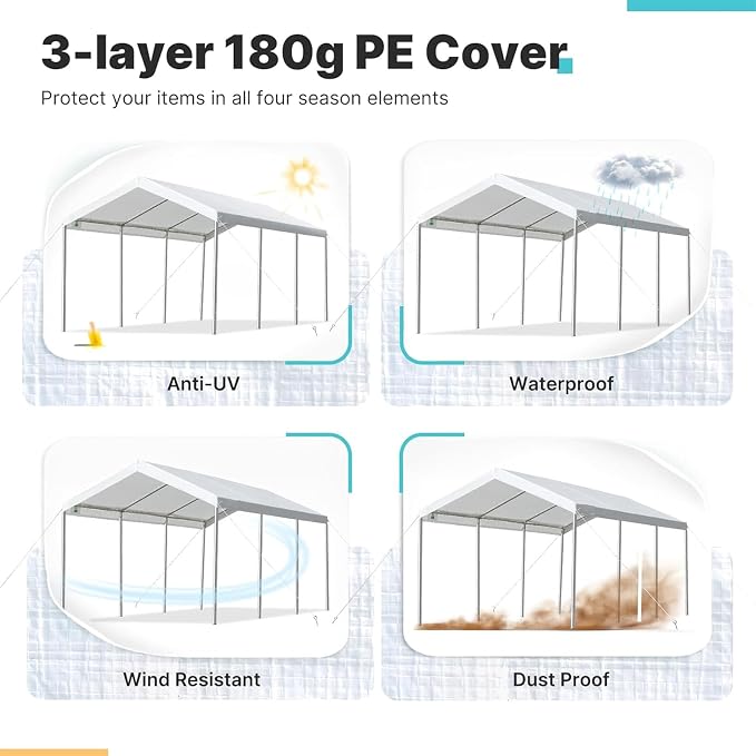 Upgraded Carport Replacement Canopy Cover - Image 4