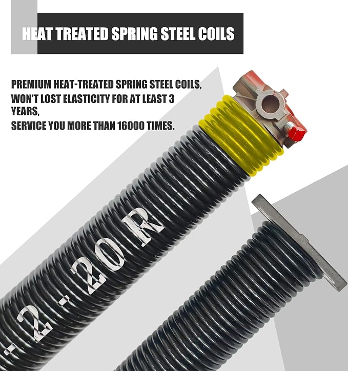 Garage Door Torsion Spring Set, Pair of 2" Electrophoresis Coated Garage Door - Image 2
