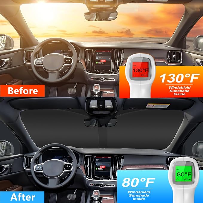 Windshield Sun Shade for GMC Yukon 2021-2025 4-Layer Front Window Shade Custom - Image 3