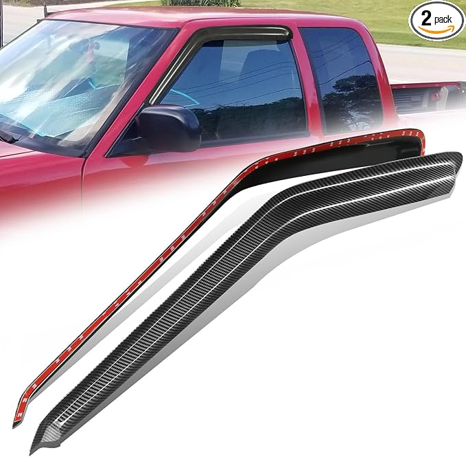 Auto Dynasty 2Pcs Carbon Fiber Pattern Window Visors Compatible by AutoDynasty