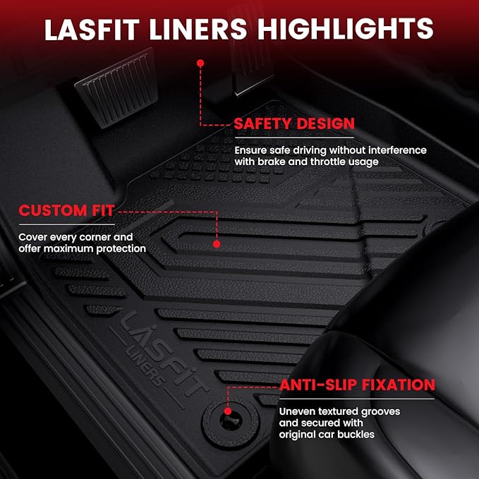 LASFIT Floor Mats Fit for Lincoln MKC 2019 2018 2017 2016 2015 TPE All Weather - Image 5