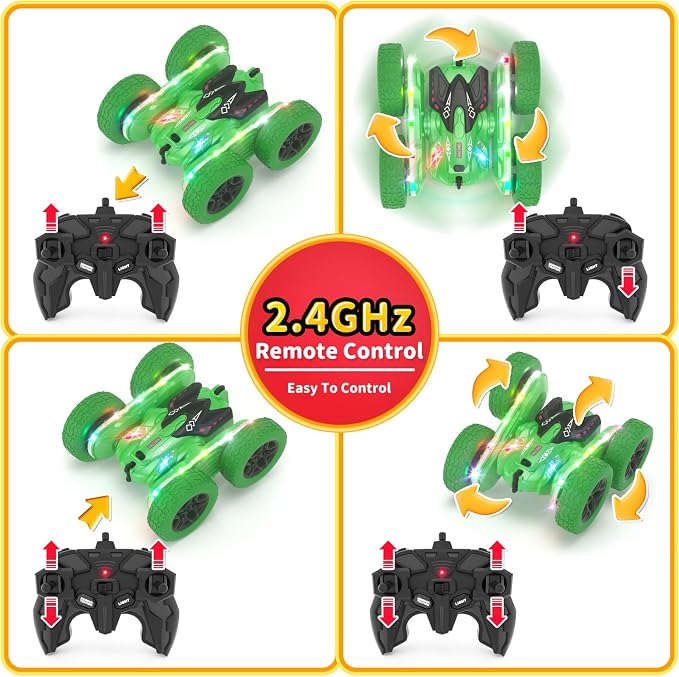 Remote Control Car, RC Cars, RC Stunt Car Toys New Upgraded Strip Light & - Image 4