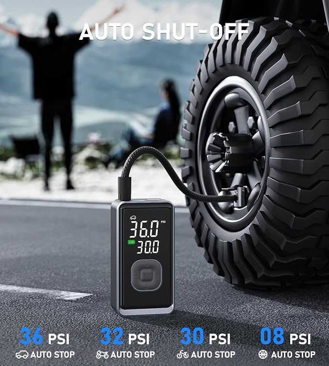 Tire Inflator Portable Air Compressor, 150PSI Cordless Mini Air Pump - Image 3