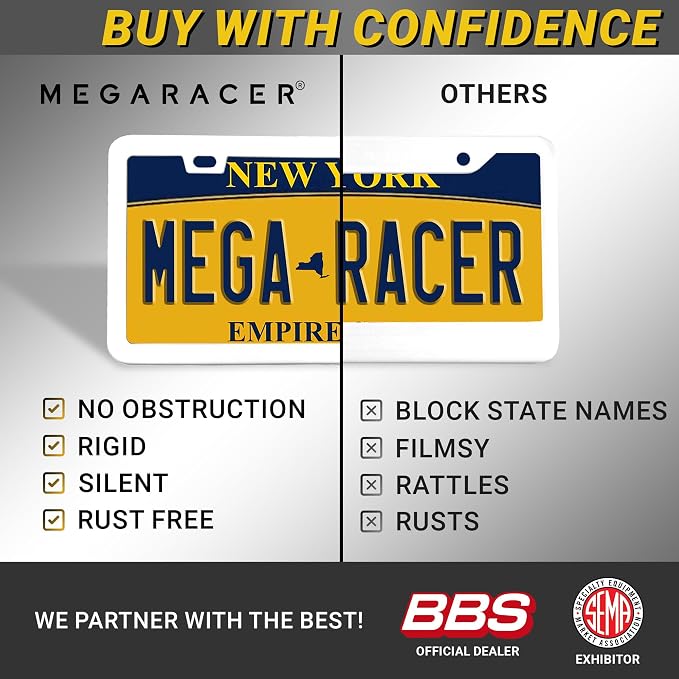 Premium Slim Sleek White License Plate Frame – 1 Pack, Rust-Free & Rattle-Free - Image 5