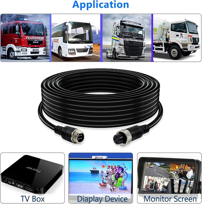 50FT Car 4-Pin Aviation Video Extension Cable，15m Car Video Extension Cable - Image 5