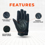 Daniel Smart Men's Motorcycle Leather Gloves - Image 3