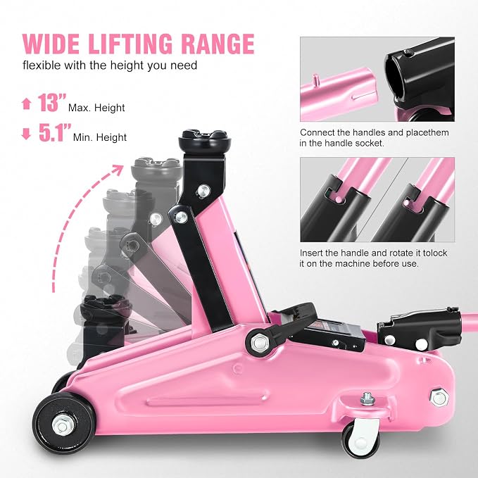 DNA MOTORING Low Profile Hydraulic Trolley Service/Floor Jack, 2 Ton Capacity - Image 3