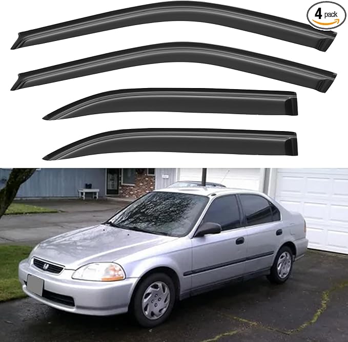 Window Visors Rain Guards Shield by YQAUTEC