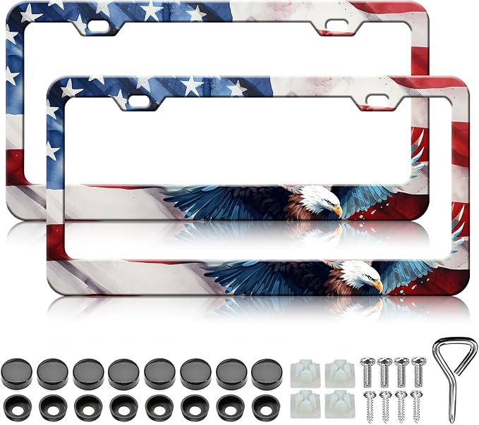 American Flag Eagle License Plate Frames by Unknown