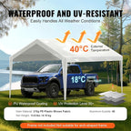VEVOR Carport Replacement Canopy Cover 10 x 20 ft, Garage Top Tent Shelter Tarp - Image 3