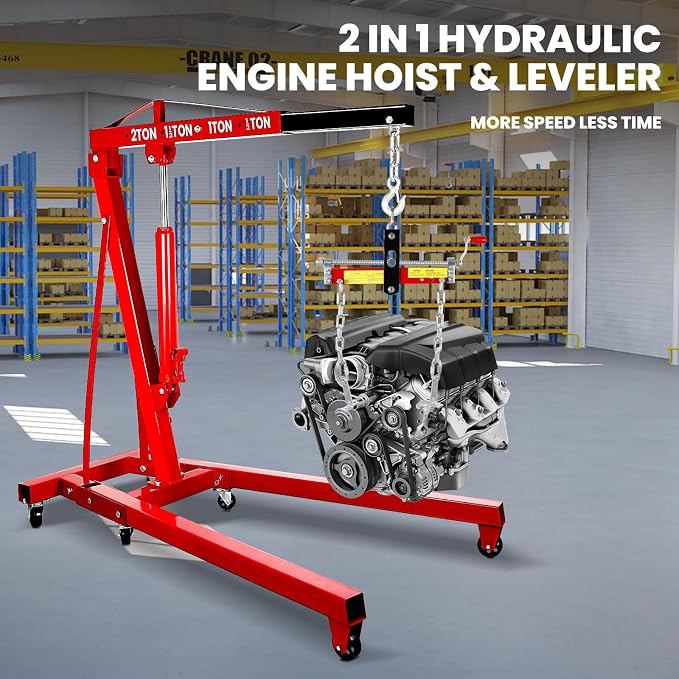 5500 Lbs Folding Engine Hoist Cherry Picker, 2.5 Ton Engine Hoist - Image 2
