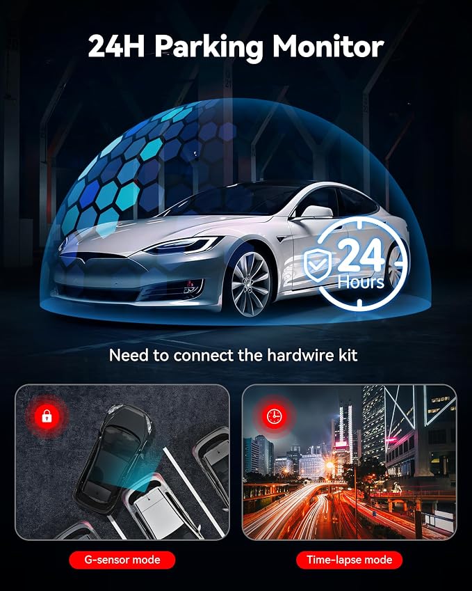 REDTIGER Dash Cam Front Rear, 4K/2.5K Full HD Dash Camera - Image 4