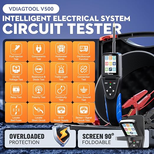 VDIAGTOOL V500 Automotive Power Circuit Probe Tester Kit, 9-30V Car Electric - Image 2