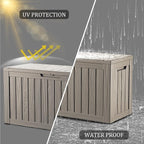 80 Gallon Lockable Resin Deck Box, Waterproof & UV-Resistant Outdoor Storage Box - Image 3