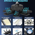 Garage Light 4 Pack - 240W 24000LM 6500K Garage Lights Ceiling LED - Image 3