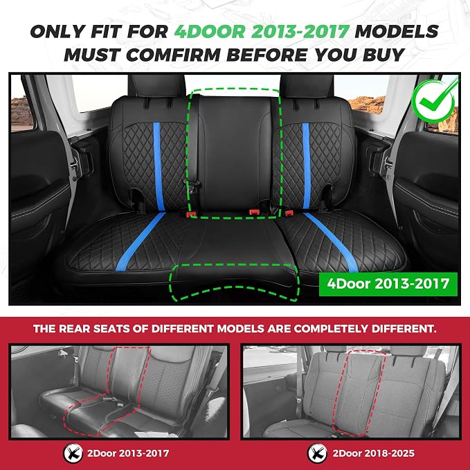 for Jeep Wrangler Seat Covers 4Door JK 2013 2014 2015 2016 2017, Custom Car - Image 2