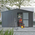 IKERY Extra - Large Galvanized Steel Storage Shed - 11' x 12.5' - Image 9