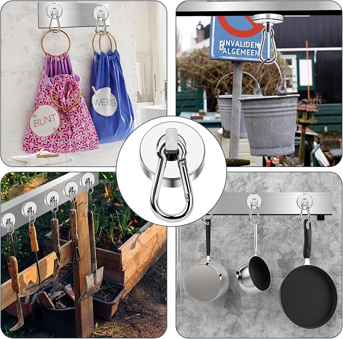 MIKEDE Strong Magnetic Hooks, Heavy Duty 110LBS+ Swivel Neodymium Magnets - Image 7