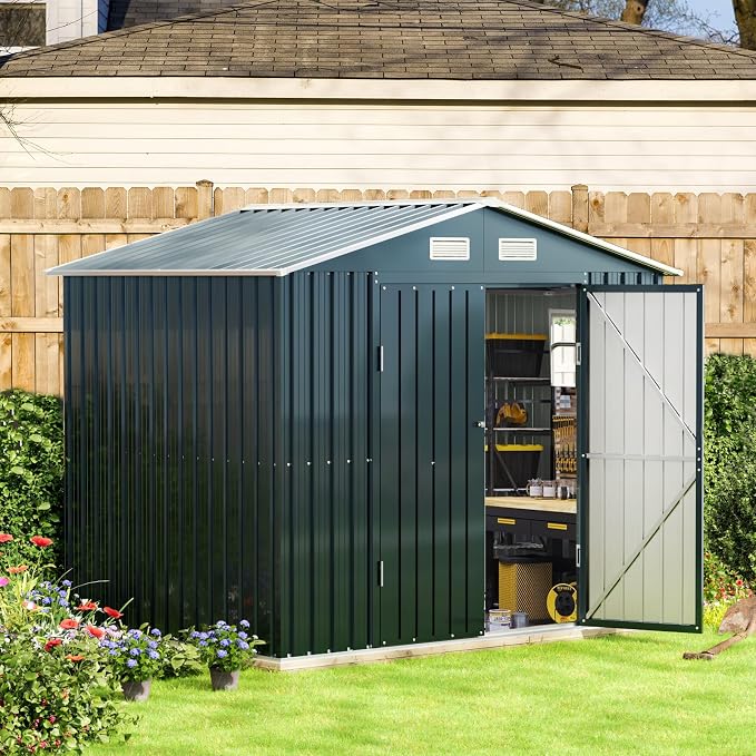 8x6FT Outdoor Steel Storage Shed - Image 5